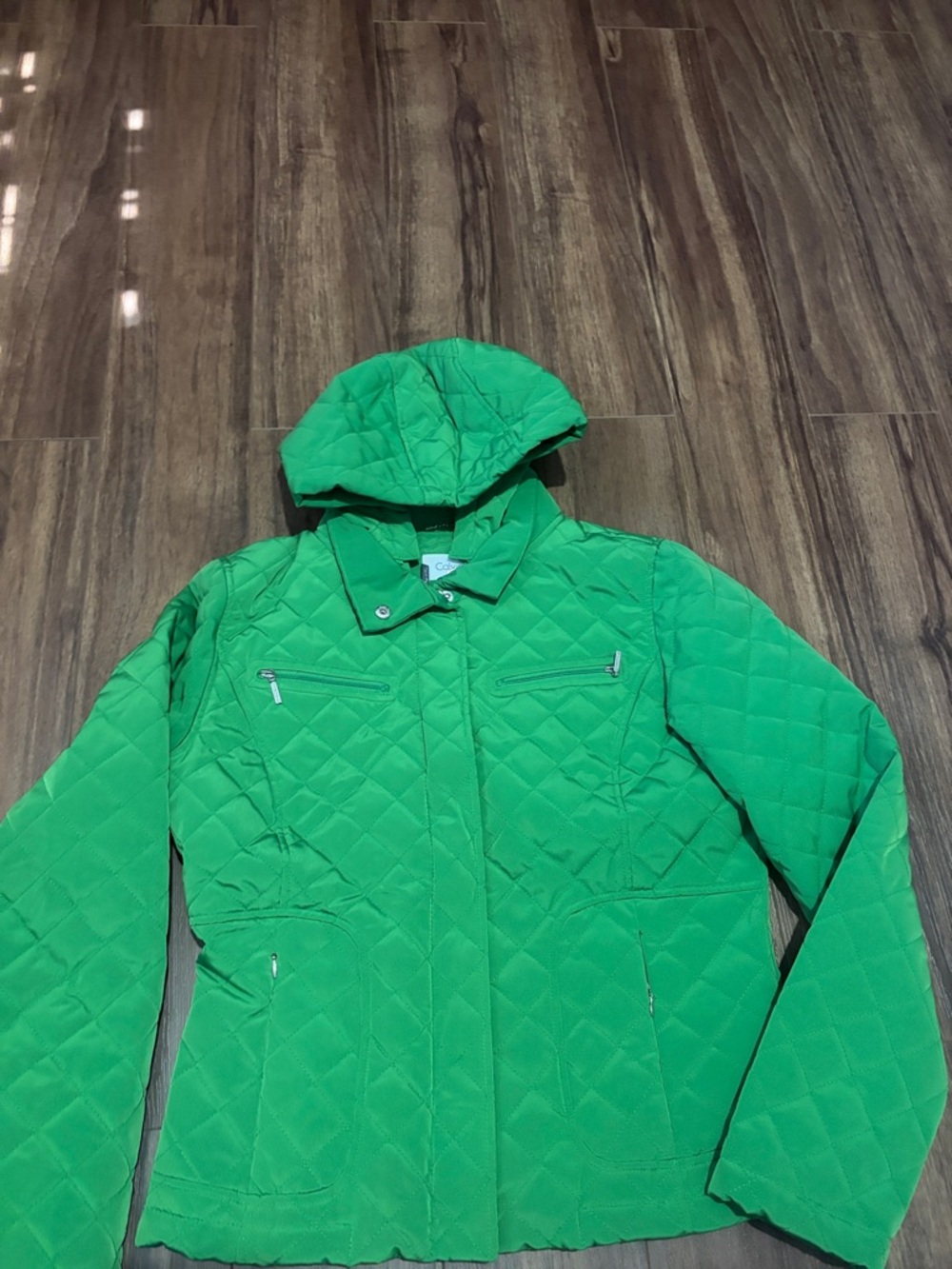 Calvin Klein Green Quilted Jacket with Satin Lining